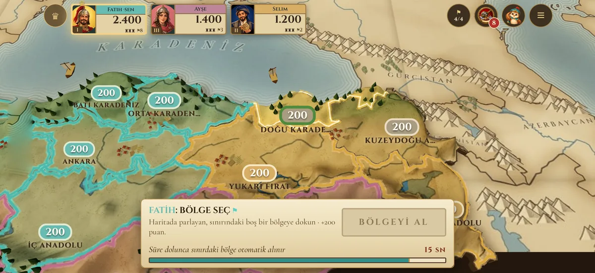 Hafıza Sarayı: picking a region on the Türkiye map