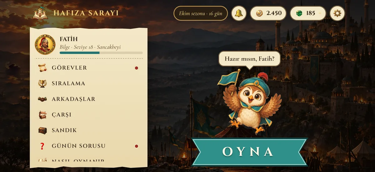 Hafıza Sarayı: the game lobby