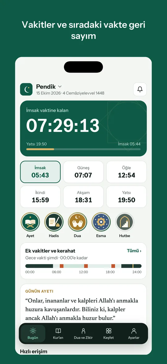 İbadet Vakti: bugünün vakitleri ve geri sayım
