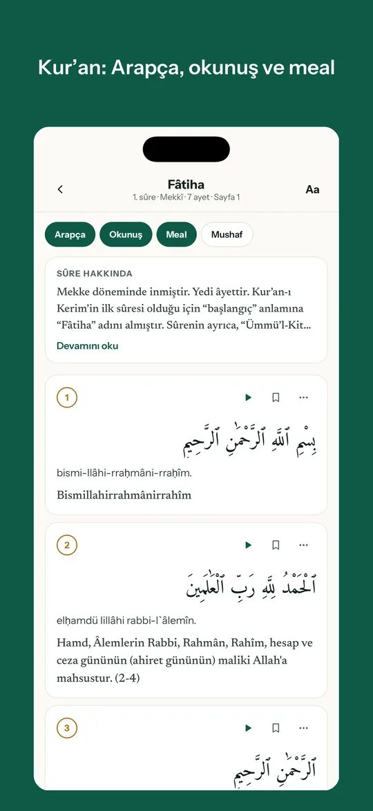 İbadet Vakti: Kur’an okuma ekranı